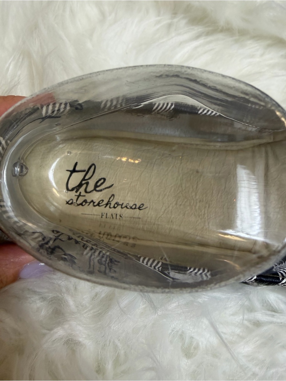 The Storehouse Flats Buffalo Plaid Leather Ballet Flats Size 11 Navy White - Picture 10 of 13